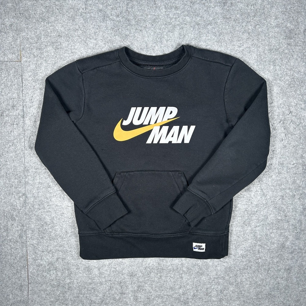 Jordan Jumpman Crewneck Sweatshirt Boys M (10-12 YRS) Black Kids Basketball